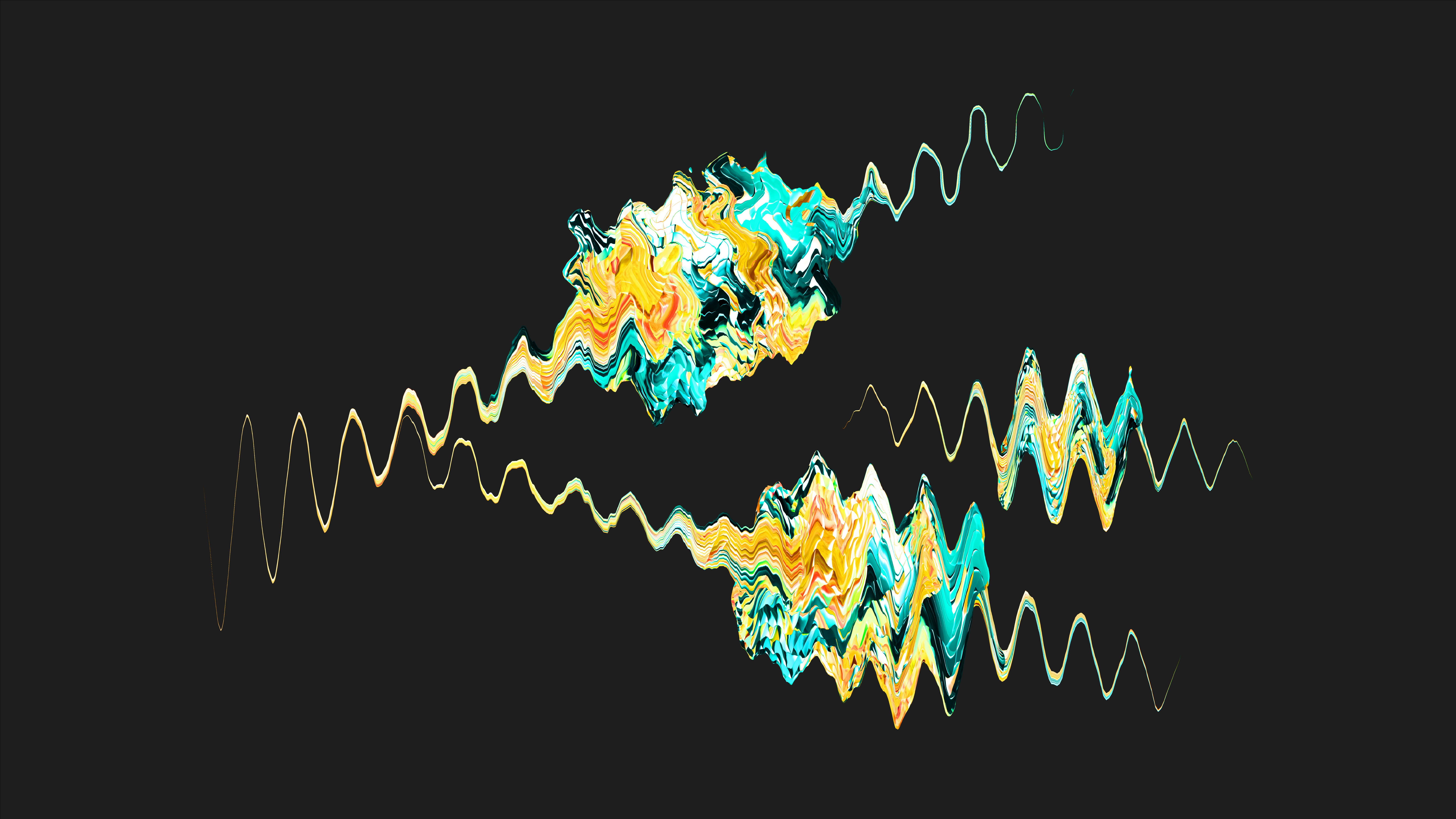 Squiggle | Blender 3D by Endless Relaxation A picture of a sound wave on a black background